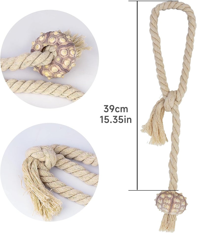Xinally Hand Woven Curtain Tiebacks,2 PCS Sea Urchin Curtain Holdbacks, Mediterranean Style Curtains Ties for Indoor Outdoor Drapes Decorative (Sea Urchin) - Image 2